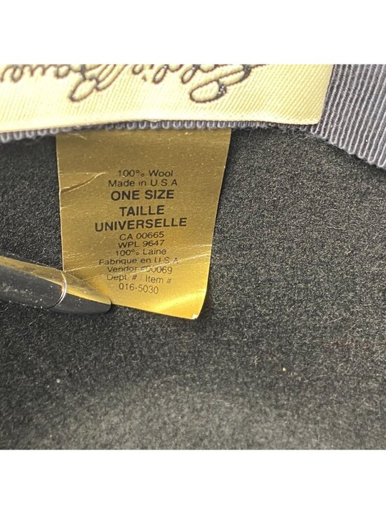 Vintage Eddie Bauer Black Wool Bowler Derby Hat Upturn Brim Casual Made In USA